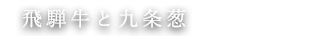 飛騨牛と九条葱